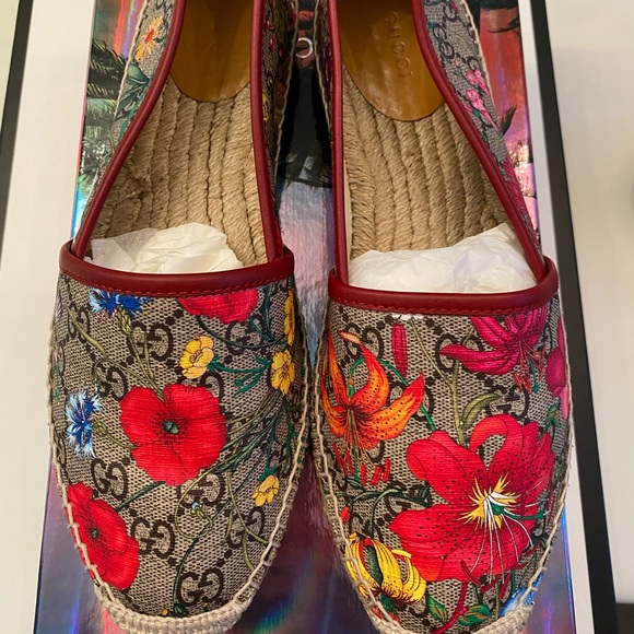 Gucci Pilar Floral GG Espadrilles size 39.5 - Picture 3 of 12